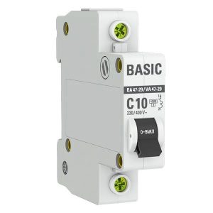 Автоматический выключатель EKF Basic ВА 47-29 1P 10А (C) 4,5кА (автомат электрический)