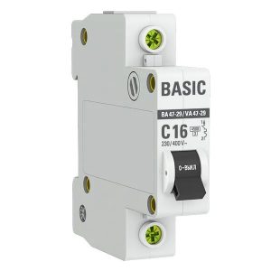 Автоматический выключатель EKF Basic ВА 47-29 1P 16А (C) 4,5кА (автомат электрический)