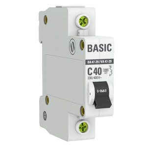 Автоматический выключатель EKF Basic ВА 47-29 1P 40А (C) 4,5кА (автомат электрический)