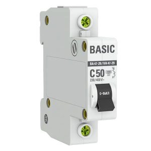 Автоматический выключатель EKF Basic ВА 47-29 1P 50А (C) 4,5кА (автомат электрический)