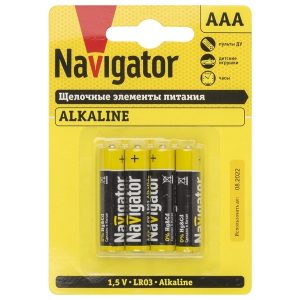 Батарейка AAA Navigator LR03 1,5V 61 462 NBT-NPE-LR03-BP4 (упаковка 4 шт)