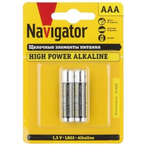 Батарейка AAA Navigator LR03 1,5V 94 750 NBT-NE-LR03-BP2 (упаковка 2 шт)