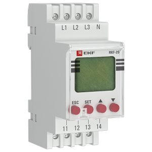 Реле контроля фаз EKF с LCD дисплеем (с нейтралью) RKF-2S 1НО+1НЗ 150-300В 50/60В (РКФ)
