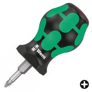 Компактная крестовая отвертка Wera Stubby с короткой ручкой и жалом Phillips PH 02 x 25mm 350 PH