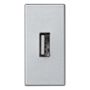 Разъем USB тип А, 22,5х45мм, винты, алюминий Simon