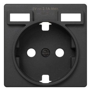 Накладка Simon 82 для розетки Schuko с зарядным устройством 2хUSB тип А, графит