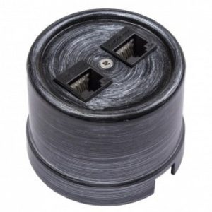 Накладная розетка компьютерная 2-ая Bironi Лизетта RJ45 пластик Серебряный Век