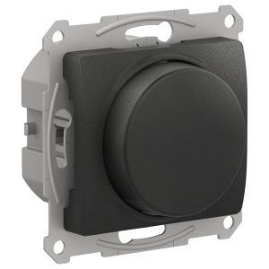 Светорегулятор (диммер) поворотно-нажимной 315Вт LED RC механизм SE Glossa, антрацит