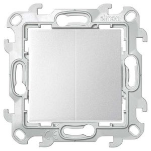 Двухклавишный переключатель Simon 24 Harmonie, алюминий