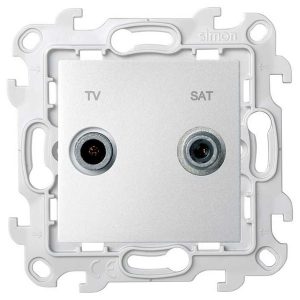 Розетка TV-SAT Simon 24 Harmonie проходная, алюминий