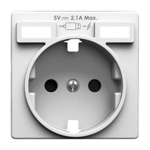 Накладка для розетки Simon 82 Concept Schuko с зарядным устройством 2хUSB белый матовый