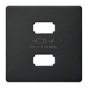 Накладка для зарядного устройства Simon 82 Concept 2xUSB черный матовый