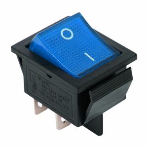 Выключатель клавишный Rexant 250V 16А (4с) ON-OFF синий с подсветкой