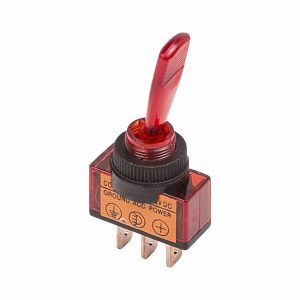 Тумблер Rexant 12V 20А (3c) Вкл/Выкл однополюсный с красной подсветкой