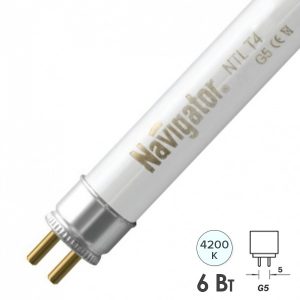 Люминесцентная линейная лампа Navigator 94 106 NTL-T5-06-840-G5 6W 4000K 390Lm