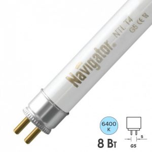 Люминесцентная линейная лампа Navigator 94 118 NTL-T5-08-860-G5 8W 6500K 504Lm