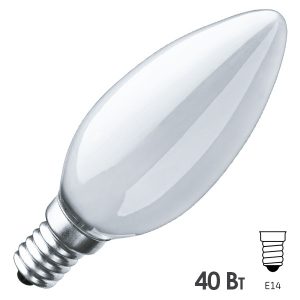 Лампа накаливания свеча Navigator 94 308 NI-B-40-230-E14-FR 40W 230V матовая