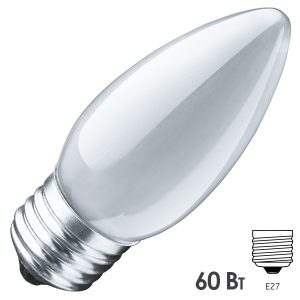 Лампа накаливания свеча Navigator 94 327 NI-B-60-230-E27-FR 60W 230V матовая