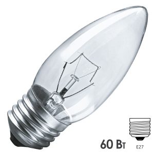 Лампа накаливания свеча Navigator 94 329 NI-B-60-230-E27-CL 60W 230V прозрачная