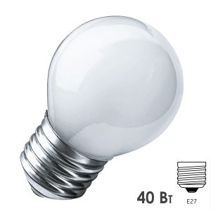 Лампа накаливания шарик Navigator 94 311 NI-C-40-230-E27-FR 40W 230V матовая