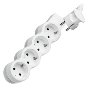 Удлинитель ИЭК Standard У04 4х2P+PE 4 розетки с заземлением 1,5м 3х1,5мм2 16А/250В белый