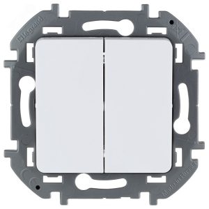 Выключатель двухклавишный Legrand Inspiria белый
