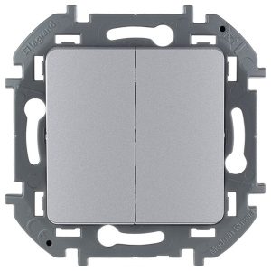 Выключатель двухклавишный Legrand Inspiria алюминий