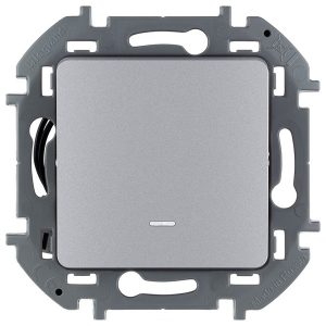 Выключатель с подсветкой Legrand Inspiria алюминий