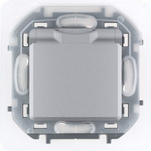 Розетка с/з 220В IP44 Legrand Inspiria алюминий