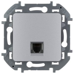 Розетка телефонная 1хRJ11 Legrand Inspiria алюминий