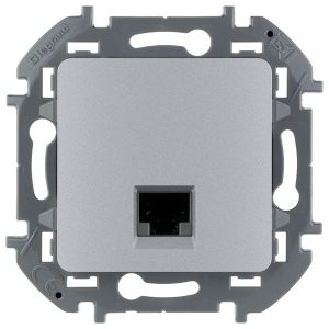 Информационная розетка RJ45 категория 6 UTP 1 выход Legrand Inspiria алюминий