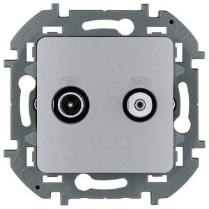 Розетка телевизионная TV/SAT простая Звезда Legrand Inspiria алюминий