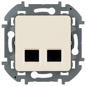 Информационная розетка RJ45 категория 6 UTP 2 выхода Legrand Inspiria слоновая кость (бежевый)