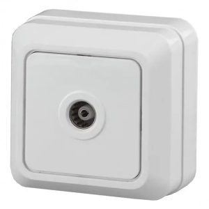 Накладная розетка TV Intro Quadro одиночная IP20 белый 2-301-01 (5056183702663)