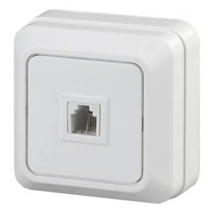Накладная розетка телефонная Intro Quadro RJ11 IP20 белый 2-302-01 (5055945592436)