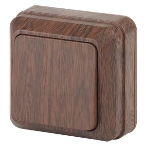 Накладной выключатель одноклавишный Intro Quadro 10А-250В IP20 венге 2-101-10 (5055945590685)