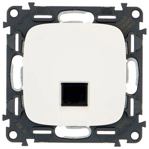 Розетка компьютерная 1-ая RJ45 Кат.5е Legrand Valena ALLURE.с лицевой панелью, белый