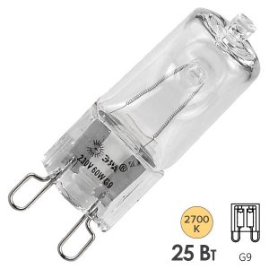 Лампа галогенная капсульная ЭРА JCD 25W 230V G9 CL (5055287103819)