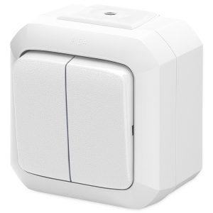 Переключатель двухклавишный ABB Variant+ IP54 белый