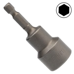 Ключ-насадка Kranz 17х65 мм, 1/4 дюйма магнитная (упаковка 5 шт)