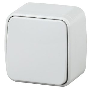 Накладной переключатель одноклавишный Intro 10А-250В IP20 Polo, белый 3-103-01 (5056183753689)