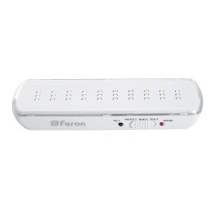 Светильник светодиодный аварийный Feron 30 LED AC/DC, белый, EM110