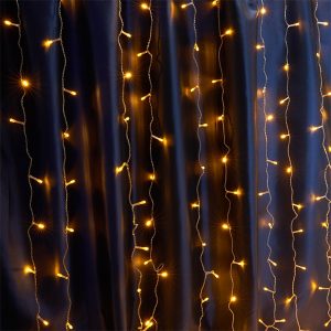 Светодиодная гирлянда Feron CL21 занавес 3х2м + 3м 320LED 230V желтый c питанием от сети IP44