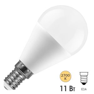 Лампа светодиодная шарик Feron LB-750 G45 11W 2700K 220V E14 теплый свет