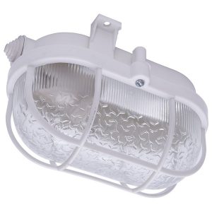 Светильник накладной с решеткой Feron НБП 01-60-002 220V 60Вт Е27 IP54 белый