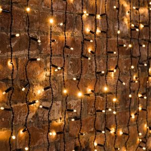 Гирлянда светодиодная Дождь 2x6m 768LED 230V теплый белый, постоянное свечение, черный провод IP65