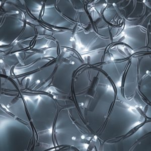 Гирлянда Нить (дюраплей) 200LED 16W 24V постоянное белое свечение, белый каучук IP67 бухта 20м