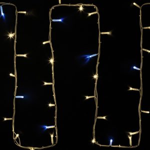 Гирлянда Нить (дюраплей) 200LED 14W 24V, с эффектом мерцания, белый каучук, теплый белый, бухта 20м
