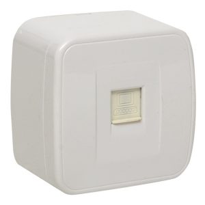 Накладная розетка EKF Минск RJ-45 1-местная IP20 белый