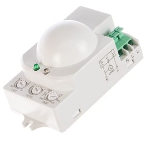 Датчик движения микроволновый TDM ДДМ-01 5,8ГГц 1200Вт 10-720с 1-8м 120(сбоку)+360(сверху)гр IP20